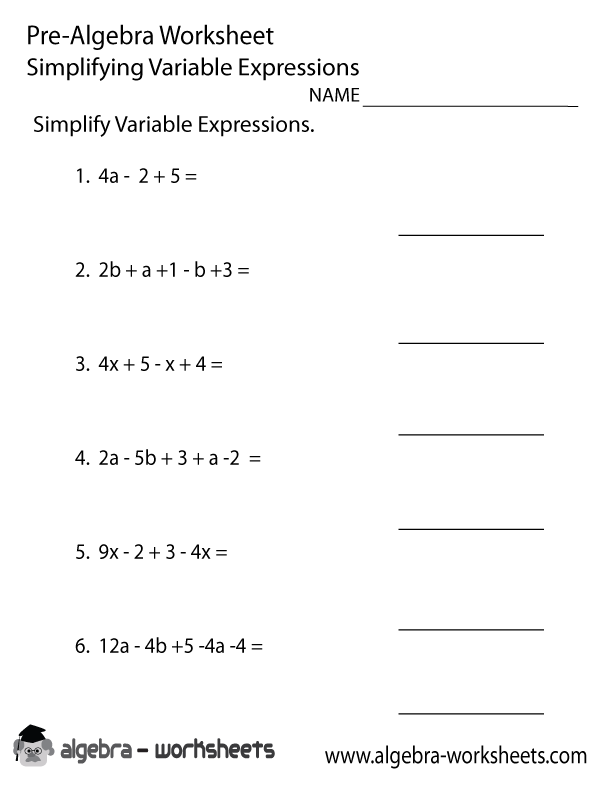 variable-expressions-pre-algebra-worksheet-printable