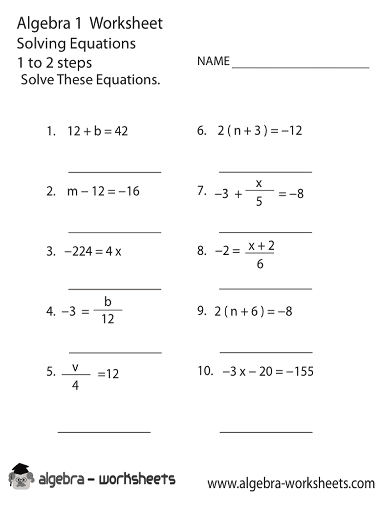 algebra For free Solve Algebra X  Worksheets worksheets printable Free